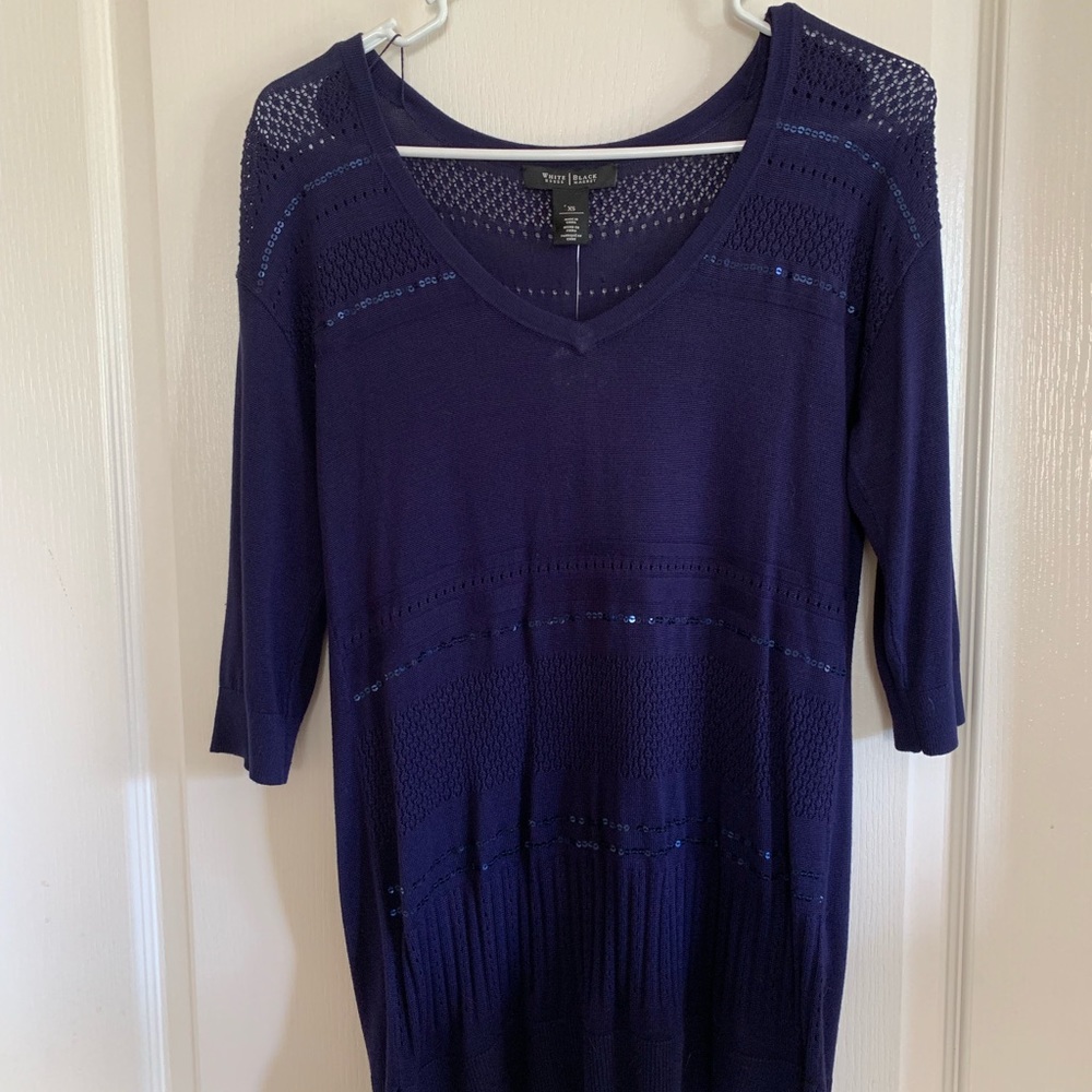 Navy Blue 3/4 Sleeve sweater
